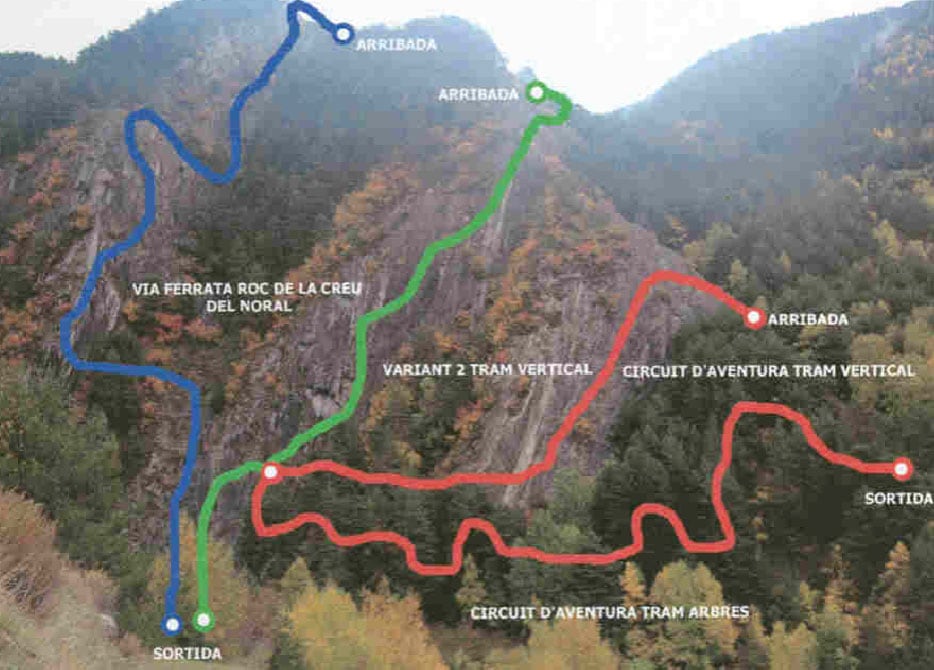 Croquis oficial de las vías ferratas de la zona