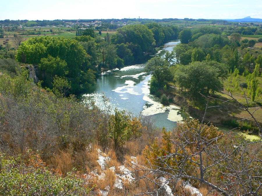 Vistas al río Vidourle desde el final de la vía ferrata